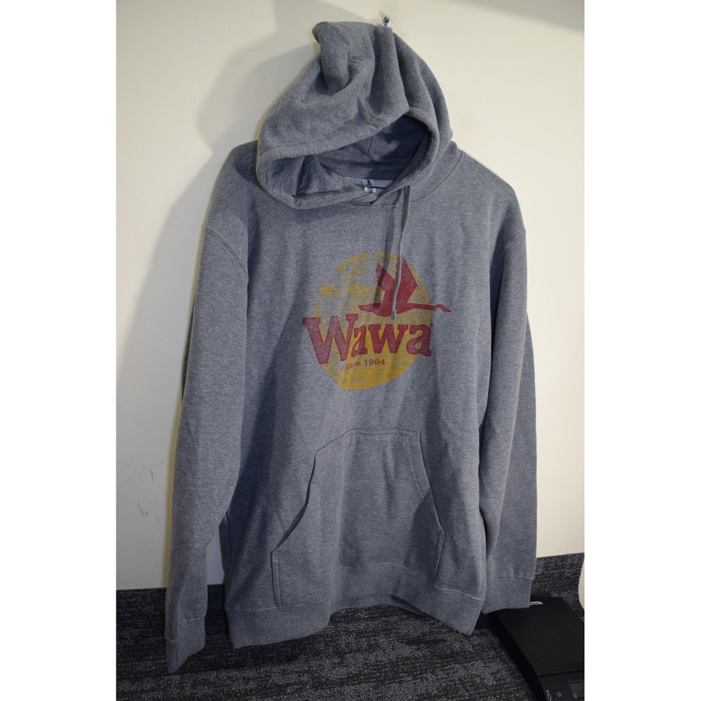 WAWA Gas Station Convenience Store Employee Worker Gray Hoodie Graphic MENS L